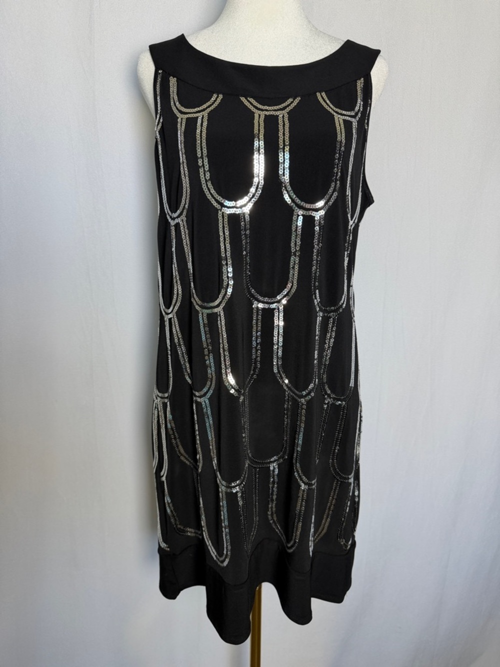 B Smart Sleeveless Black Sequin Sheath Dress Size 10 Cocktail Party Evening